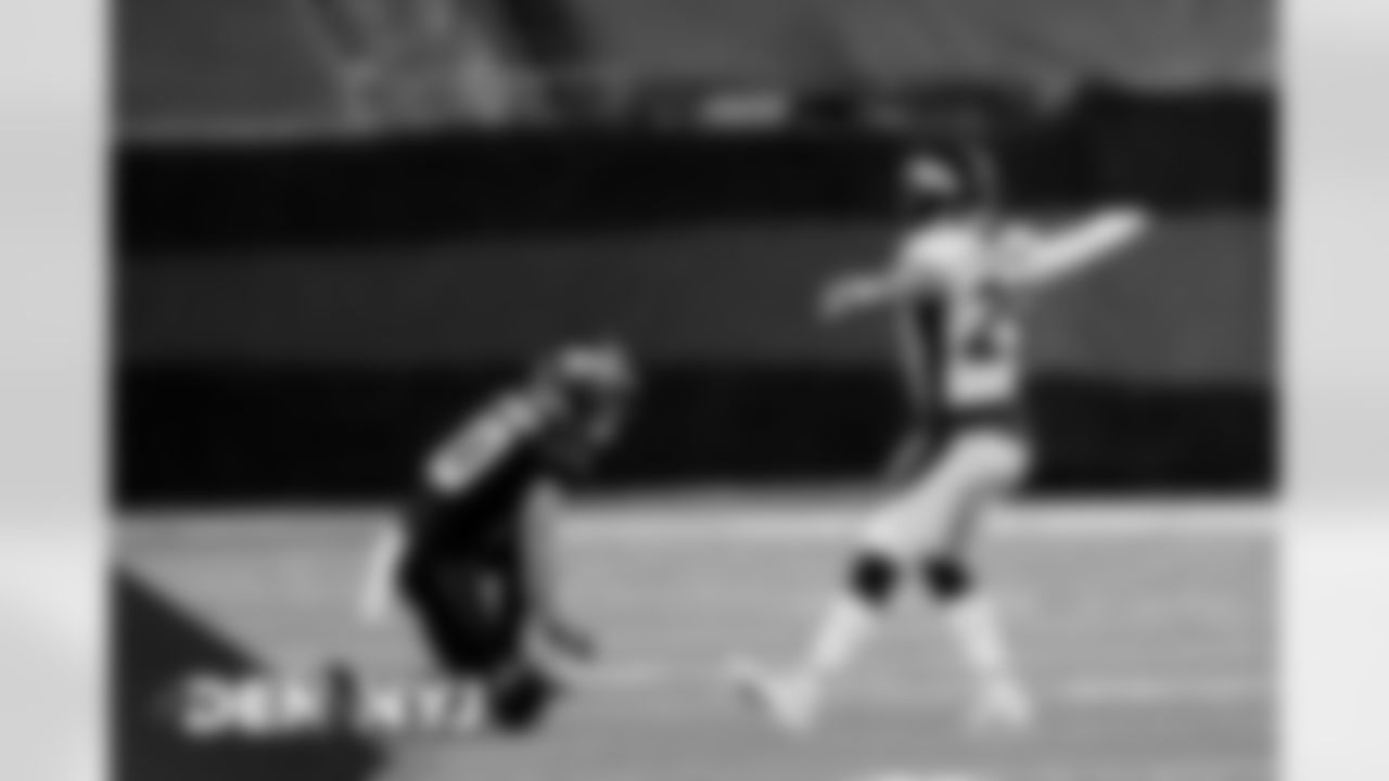 Bryce Callahan signals for an incomplete pass after breaking up a pass intended for New York Jets wide receiver Braxton Berrios (10) during the second half of the Broncos' Week 4 game against the New York Jets at MetLife Stadium in East Rutherford, New Jersey on October 1, 2020. (Photo by Ben Swanson)