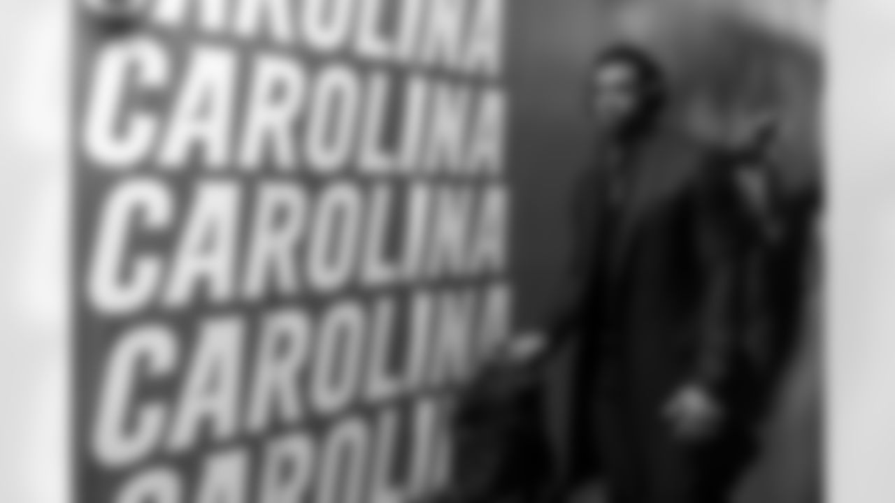 Russell Wilson during player arrivals before the Broncos' Week 12 game against the Carolina Panthers at Bank of America Stadium in Charlotte, North Carolina on November 27, 2022. (Photo by Ben Swanson)