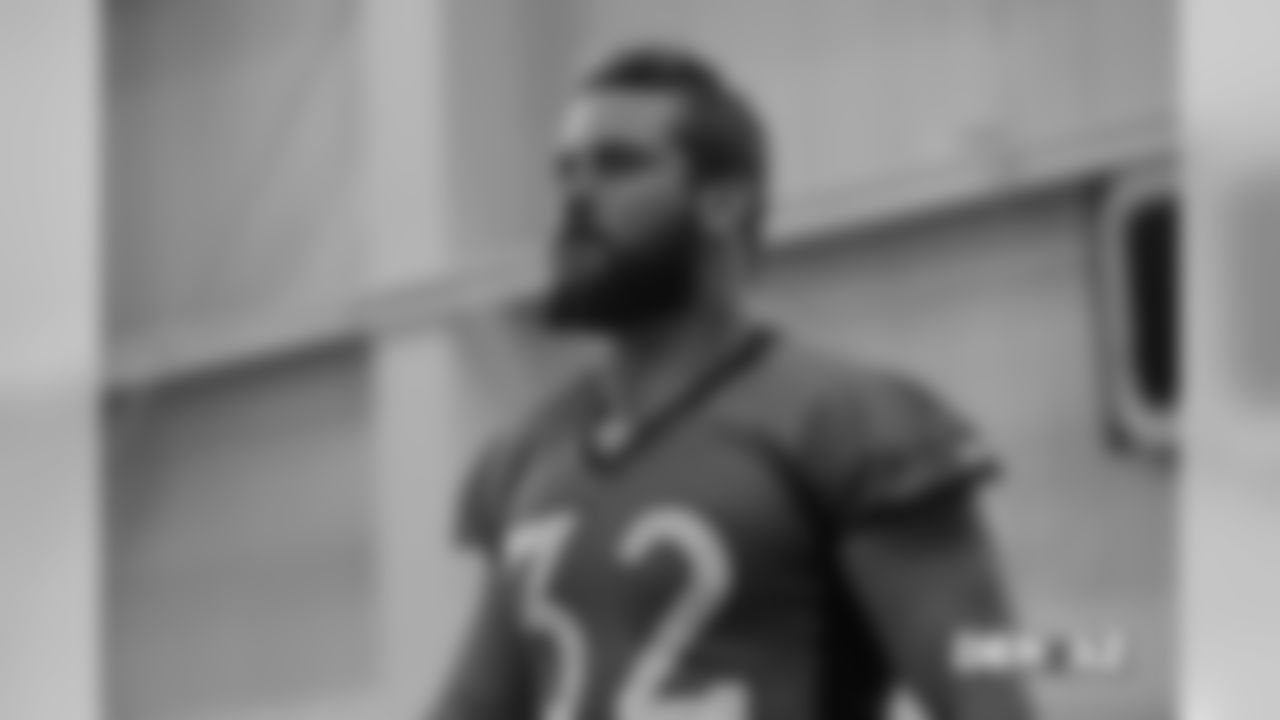 Andy Janovich at practice at UCHealth Training Center's Pat Bowlen Fieldhouse on October 15, 2018.