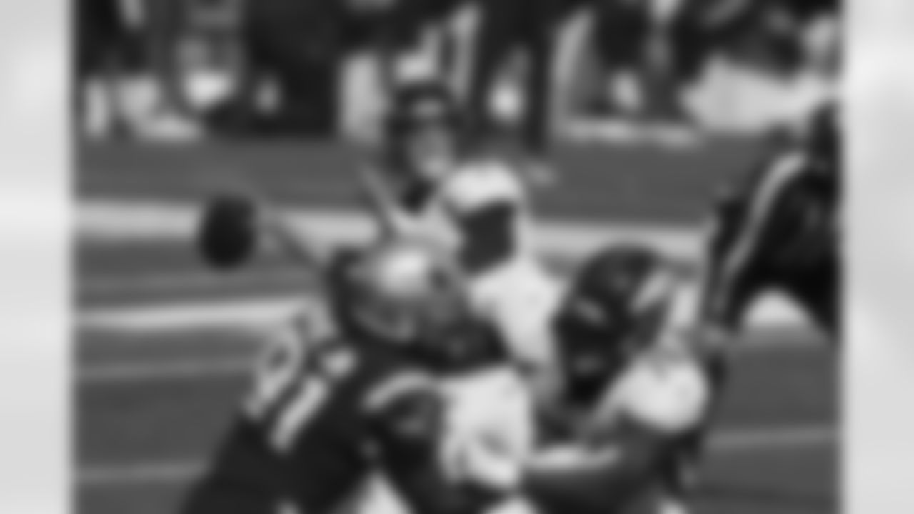 Denver Broncos quarterback Drew Lock (3) during the NFL game against the New England Patriots at Gillette Stadium in Foboro, Massechusetts, October 18, 2020.
Photo by Gabriel Christus