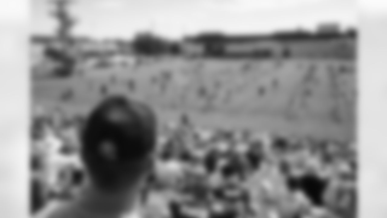 Fans during a training camp practice at Centura Health Training Center on August 1, 2023 in Englewood, Colorado. Photo by Ben Swanson / Denver Broncos