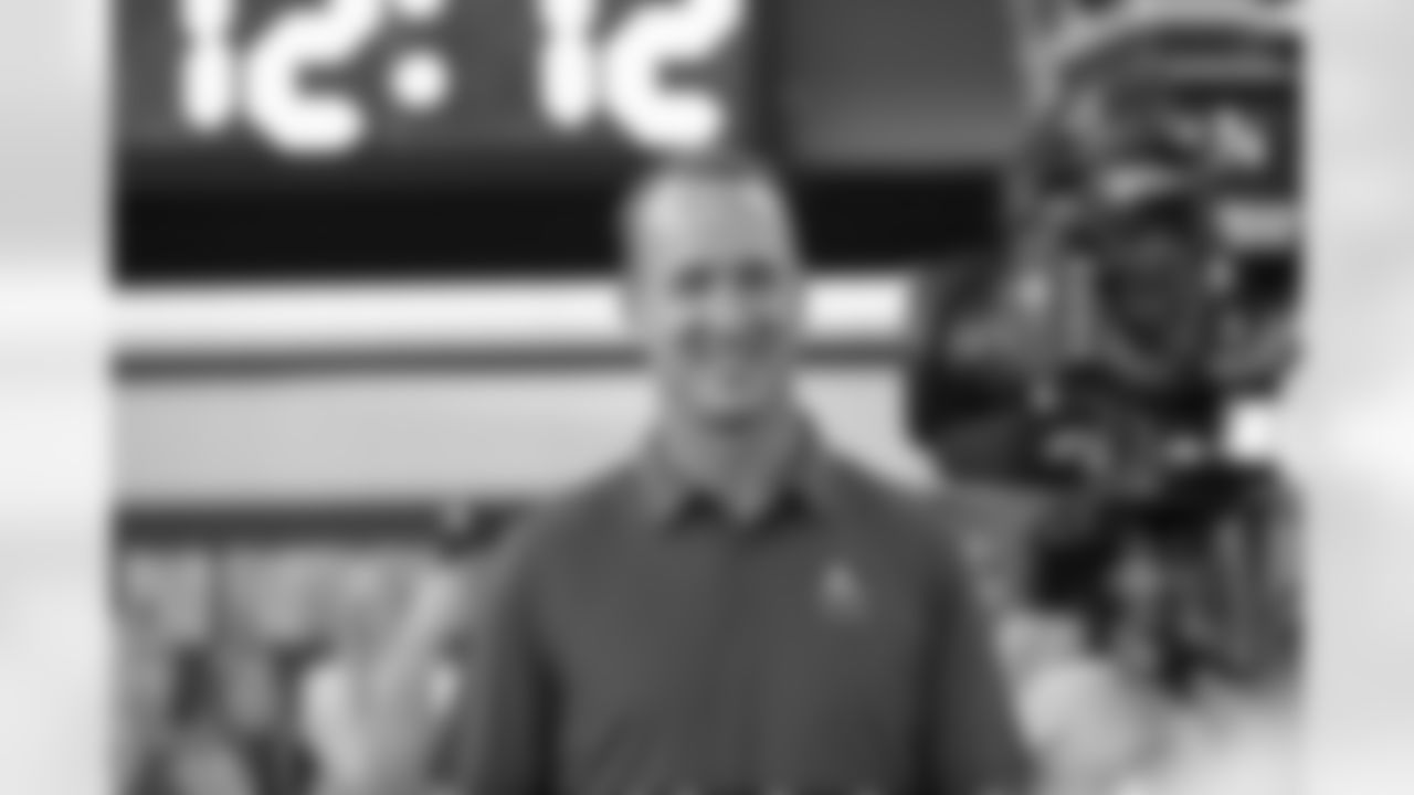 NFL Hall Of Famer Peyton Manning smiles prior to an NFL football game between the Pittsburgh Steelers and Dallas Cowboys on Thursday, August 5, 2021 in Canton, Ohio. (Aaron Doster/NFL)