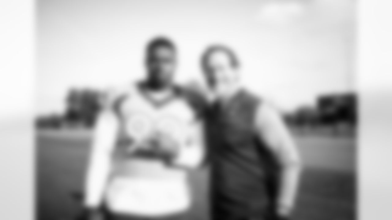 DeShawn Williams and Strength and Conditioning Coach Loren Landow during the Broncos' week of practice at Harrow School in London, England in the United Kingdom. This image is part of the Broncos' film series documenting the team's trip to London. (Photo by Gabriel Christus)