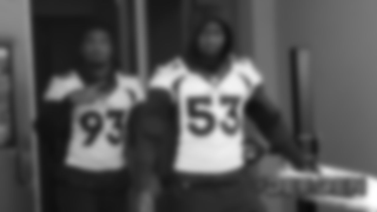 Dre'Mont Jones and Malik Carney at a walkthrough on Saturday on December 21, 2019 (Photo by Emily Simanskis)