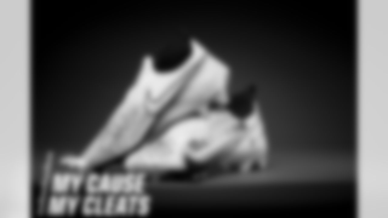 Duke Dawson Jr.'s cleats represent International Children's Anophthalmia & Microphthalmia for the 2020 My Cause My Cleats campaign.
Photo by Gabriel Christus