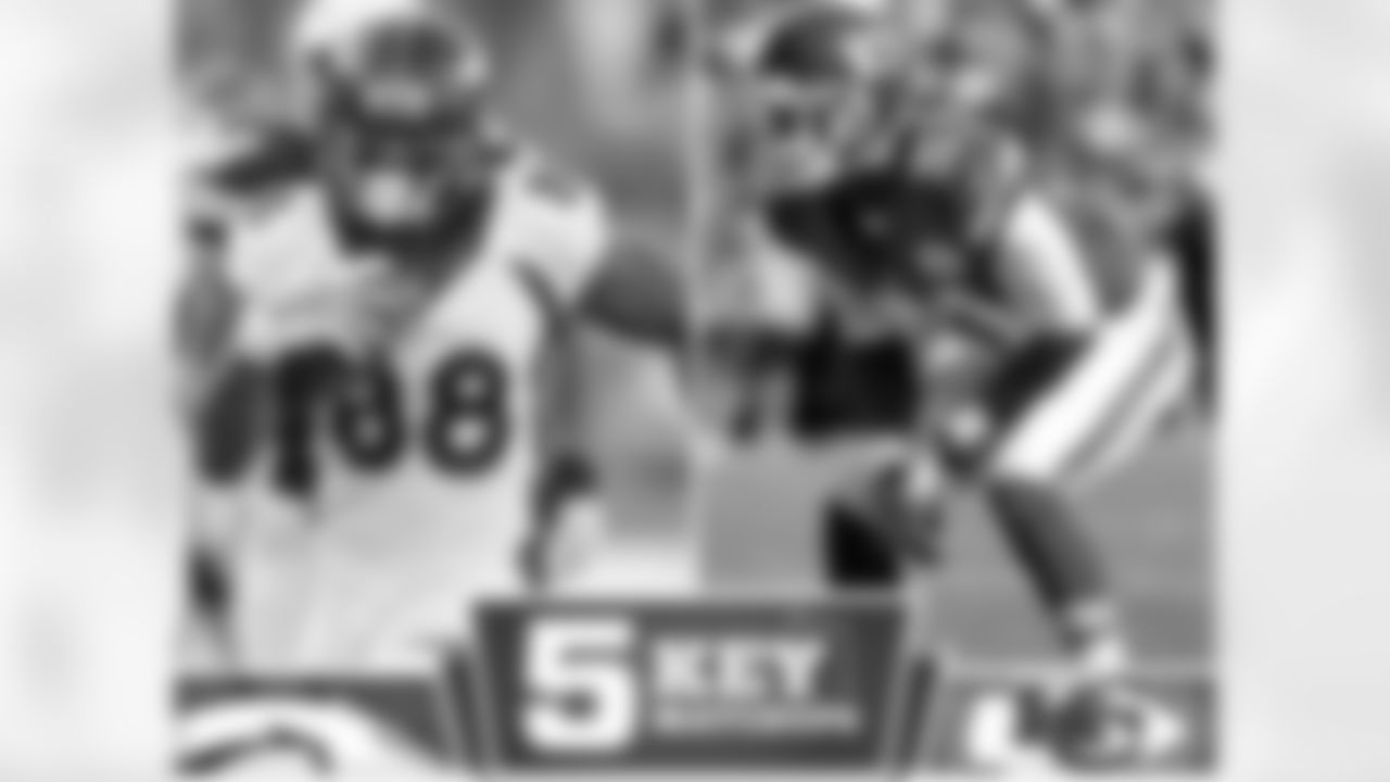 Wide receiver Demaryius Thomas, the Broncos' leading receiver, is coming off a three-touchdown game in San Diego. Rookie cornerback Marcus Cooper is the Chiefs leader in passes defensed and has a pair of interceptions this year.
