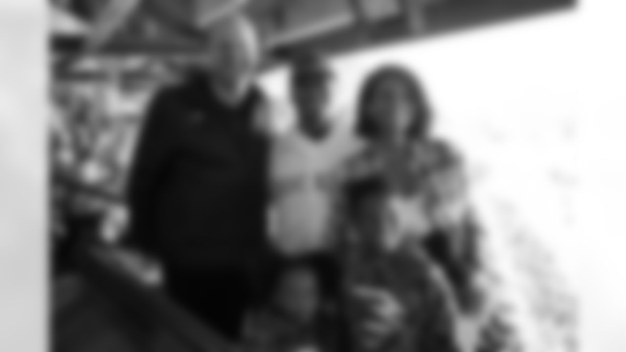 Russell Wilson, Ciara and children Sienna and Future take a photo with Colorado governor Jared Polis during his visit to the Colorado Rockies' Opening Day game at Coors Field in Denver, Colorado on April 8, 2022. (Photo by Ben Swanson)