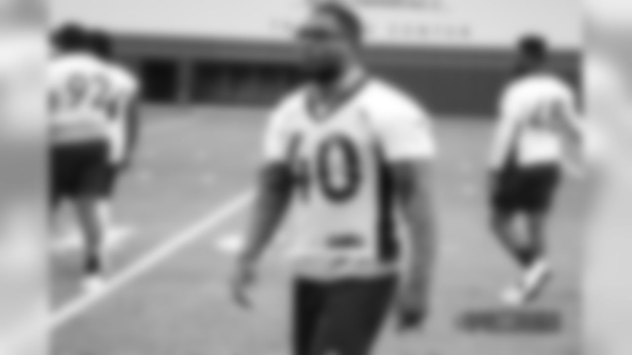 Keishawn Bierria during a Saturday walkthrough on Nov. 24, 2018 at Pat Bowlen Fieldhouse.