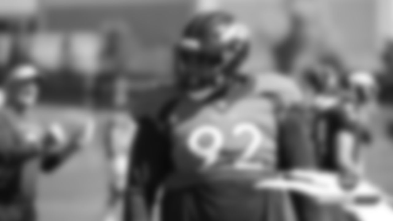 Zach Kerr reacts after making a defensive stop at practice on Day 5 of training camp on July 22, 2019.