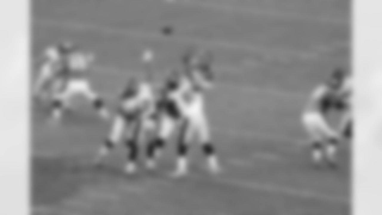 A view from the secondary at one of Manning's throws.