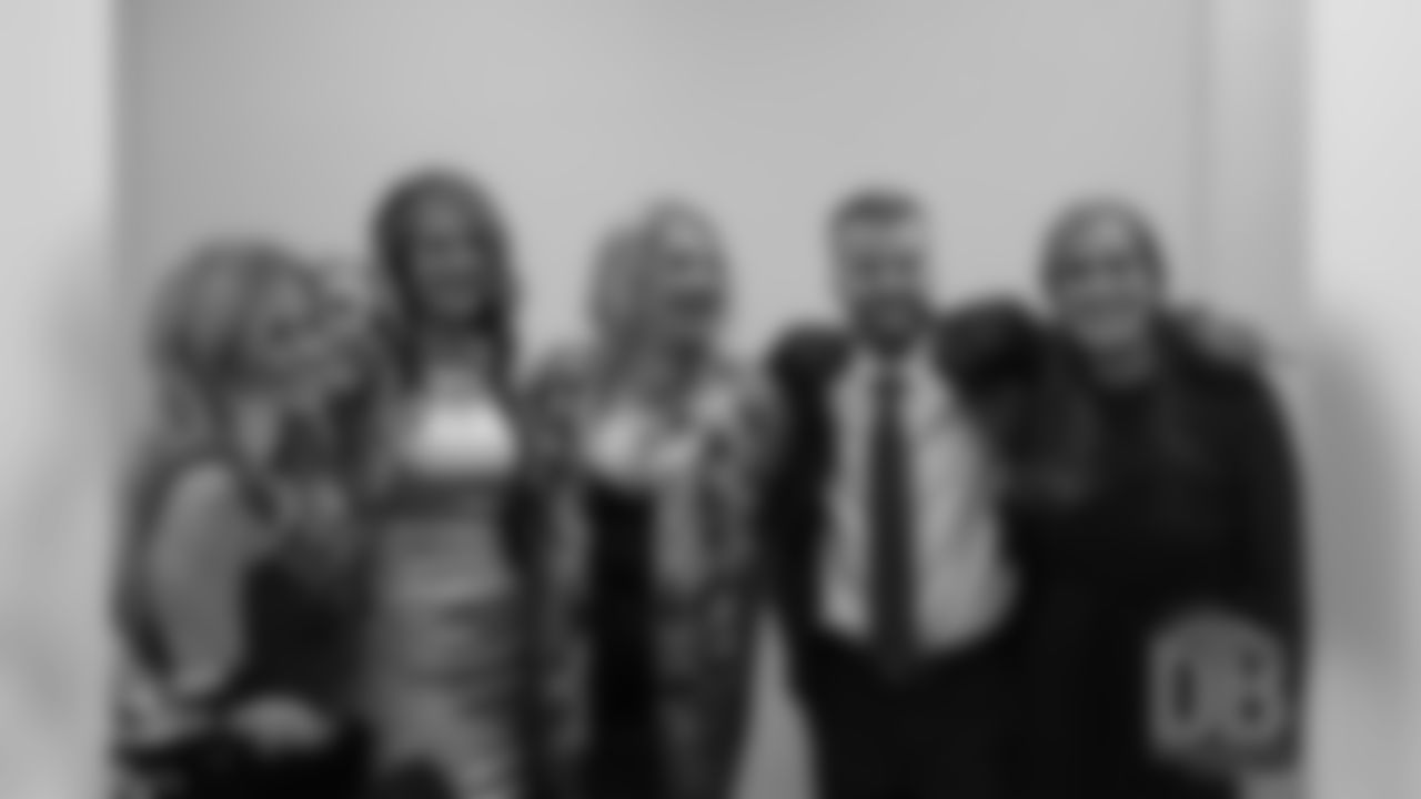 Annabel Bowlen, Christianna Bowlen, Beth Bowlen Wallace, Amie Bowlen Klemmer, Patrick Bowlen Jr. and Brittany Bowlen after David Baker gave the news that Pat Bowlen was elected for enshrinement in the Pro Football Hall of Fame's Class of 2019 on February 2, 2019.