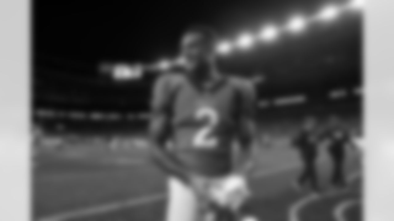 Denver Broncos cornerback Pat Surtain II (2) looks on following an NFL football game against the Los Angeles Chargers on Sunday, November 28, 2021 in Denver, Colorado. (Mikey Owens/NFL)