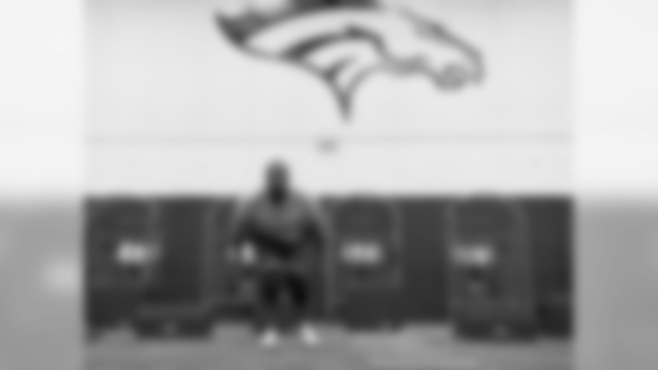 Antonio Smith during the first day of offseason training at the Denver Broncos Dove Valley facility in Englewood, CO.