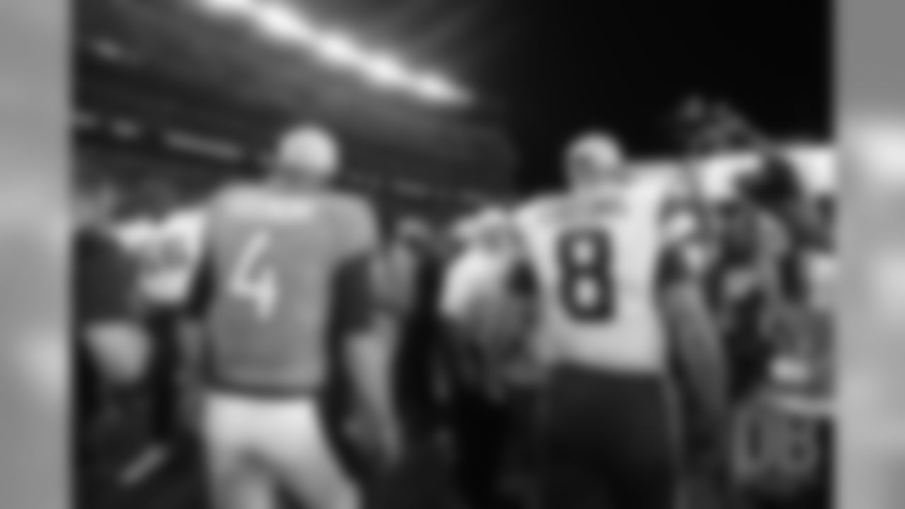 Quarterback Case Keenum (4) and Vikings QB Kirk Cousins during the NFL preseason game against the Minnesota Vikings at Broncos Stadium at Mile High in Denver, Colorado, August 11, 2018.
Photo by Gabriel Christus