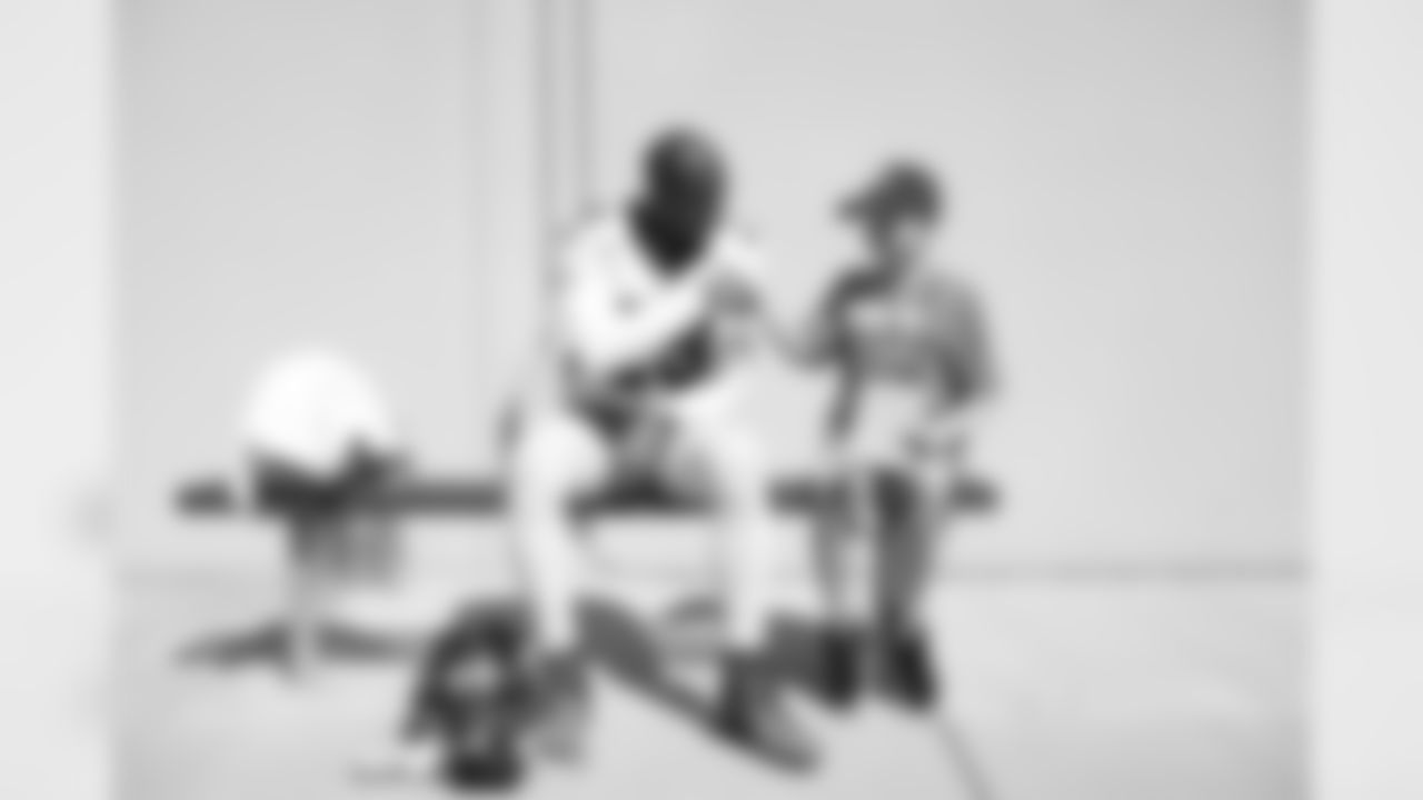 Chris Harris Jr. and the Junior Reporter during training camp at UCHealth Training Center in Denver, Colorado, August 15, 2019.
Photo by Gabriel Christus