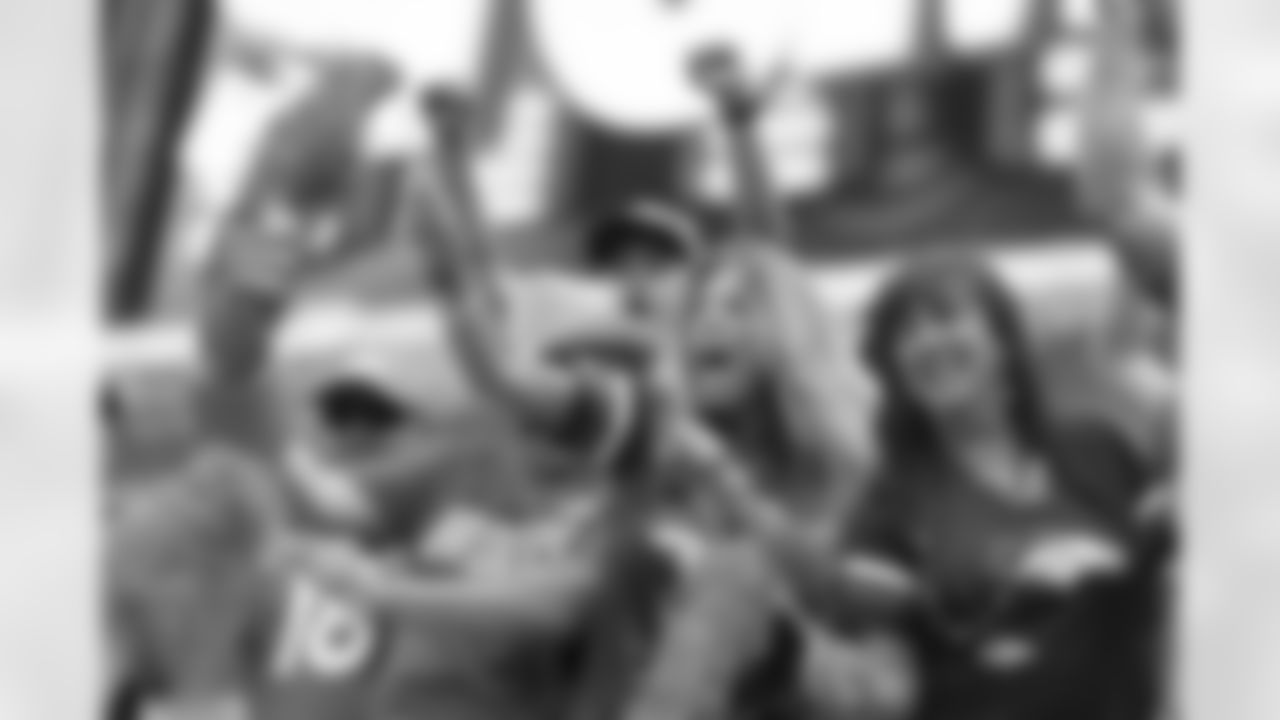 During the taping of hype video segments with fans at Empower Field at Mile High on July 25, 2021. (Photo by Gabriel Christus)