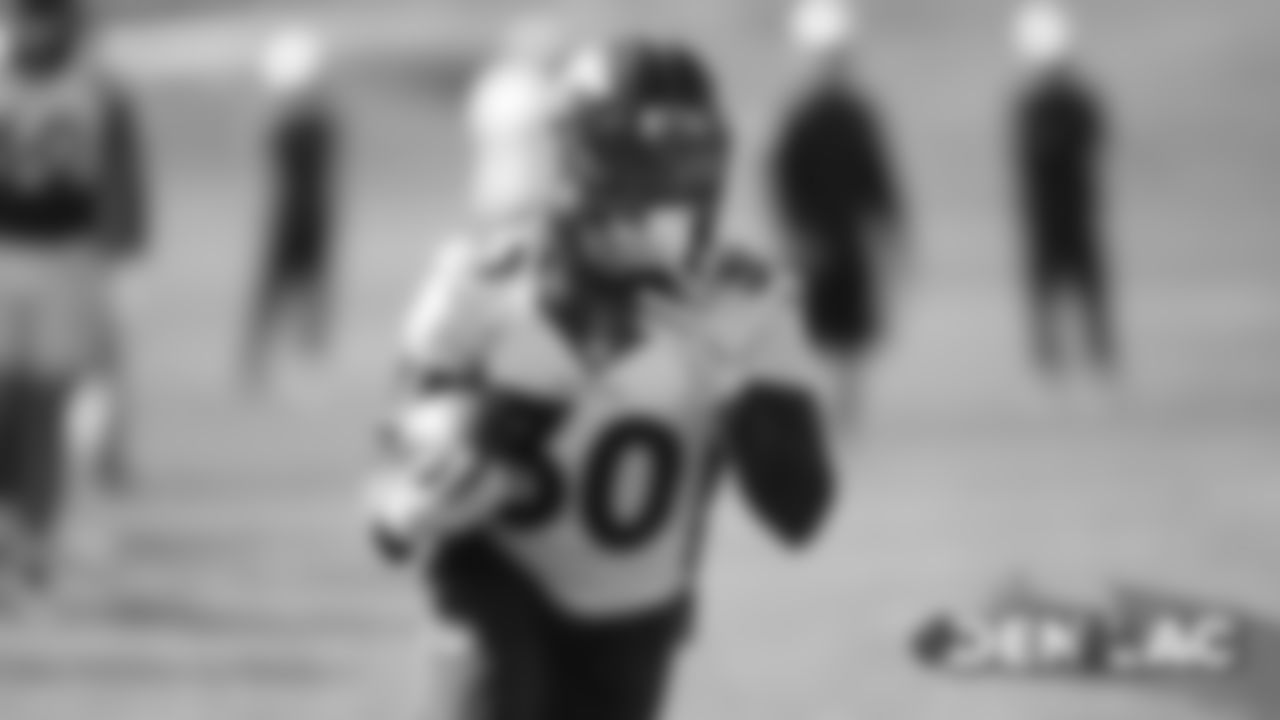 Phillip Lindsay during practice at UCHealth Training Center on October 4, 2019. (Photo by Ben Swanson)