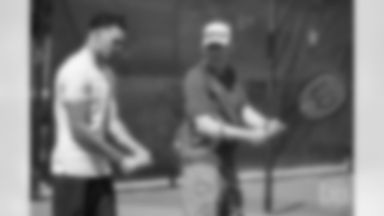 Safety Justin Simmons tries his hand at tennis as part of a video series from Broncos TV at Greenwood Athletic and Tennis Club on June 18, 2018.