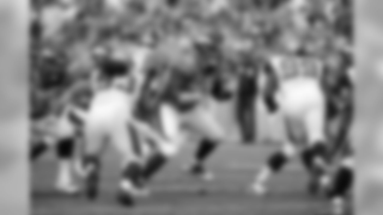 Guard Chris Kuper (2006 NFL Draft - fifth round, 161st overall) prepares to block an oncoming Jaguars defensive lineman. Kuper started in 79 of 90 games as a Bronco in his eight-year career.