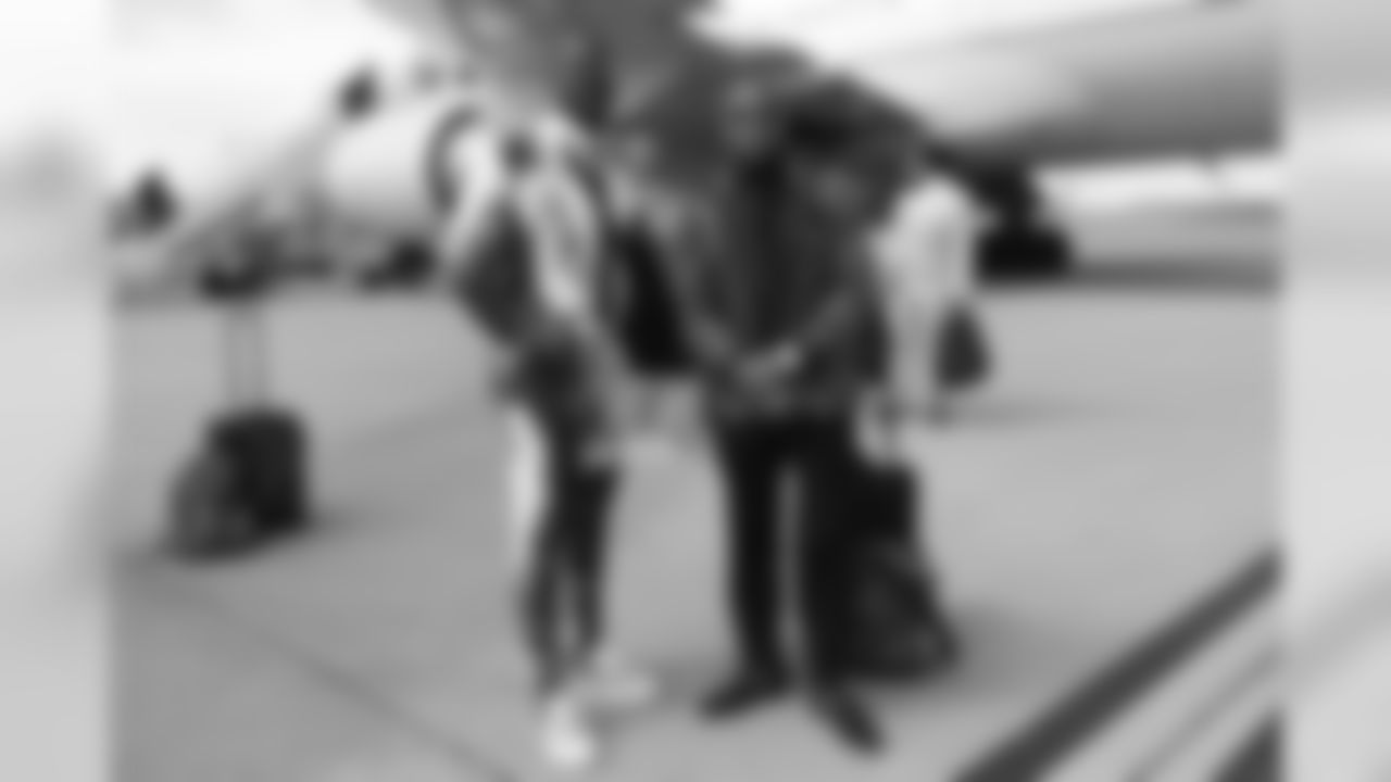 Von Miller and Chris Harris Jr. at Denver International Airport in Denver, Colorado, September 08, 2019.
Photo by Gabriel Christus