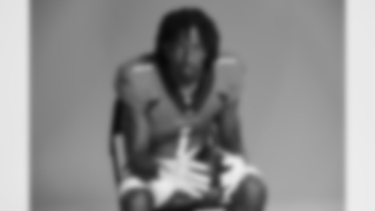 Denver Broncos wide receiver K.J. Hamler (1) poses for a photo during the Denver Broncos photoshoot, Wednesday, June 8, 2022, in Denver, Colorado. (Harrison Braden/NFL)