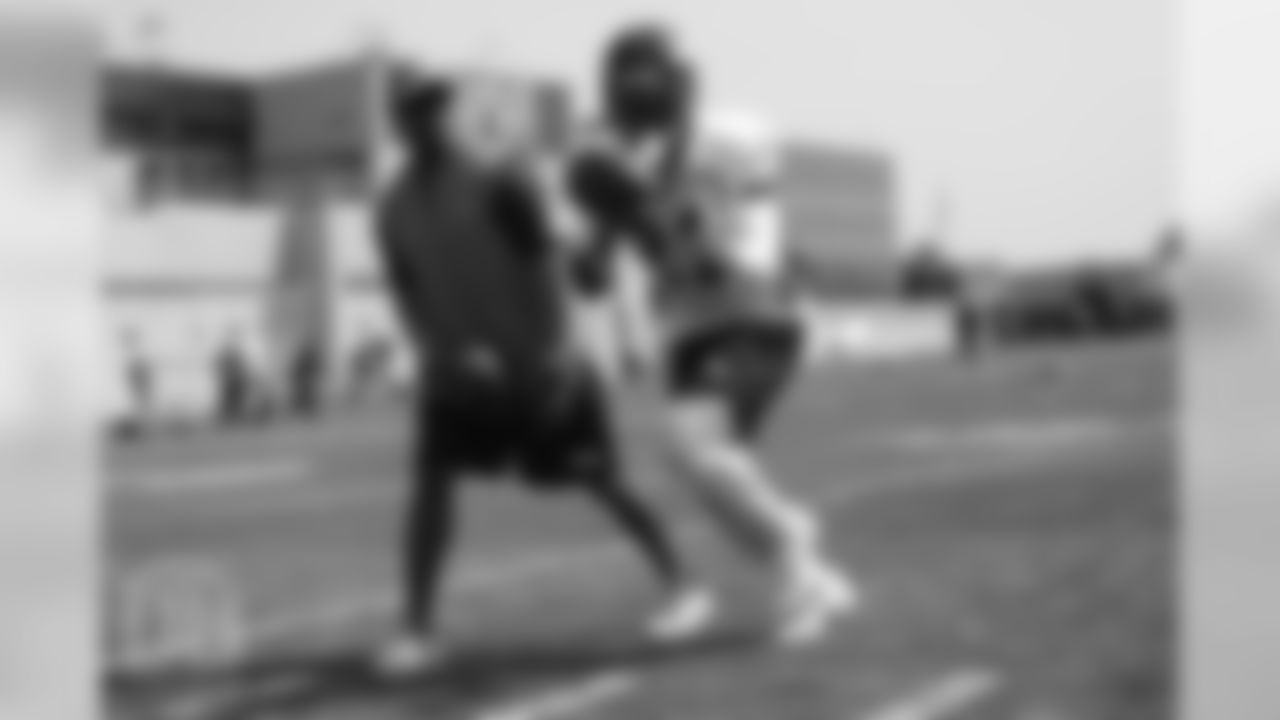 Cornerback Tramaine Brock (22) and Defensive Backs Coach Greg Williams during a practice at UCHealth Training Center on Aug. 13, 2018.