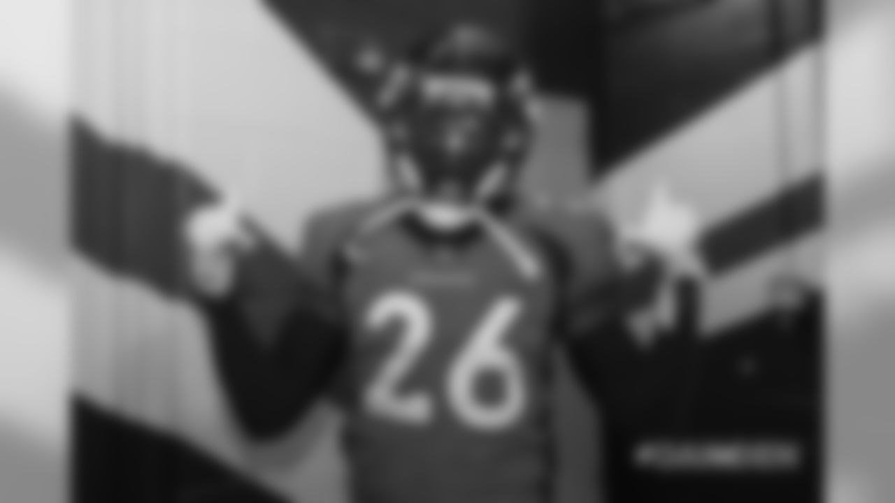 Darian Stewart in the tunnel during pregame warmups before the Broncos' game against the Oakland Raiders at Broncos Stadium at Mile High on September 16, 2018.