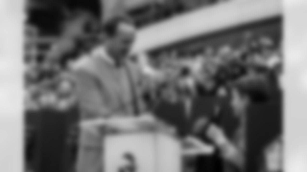 Peyton Manning during a Ring of Fame ceremony before the Broncos' Week 8 game against the Washington Football Team at Empower Field at Mile High in Denver, Colorado on October 31, 2021. (Photo by Gabriel Christus)