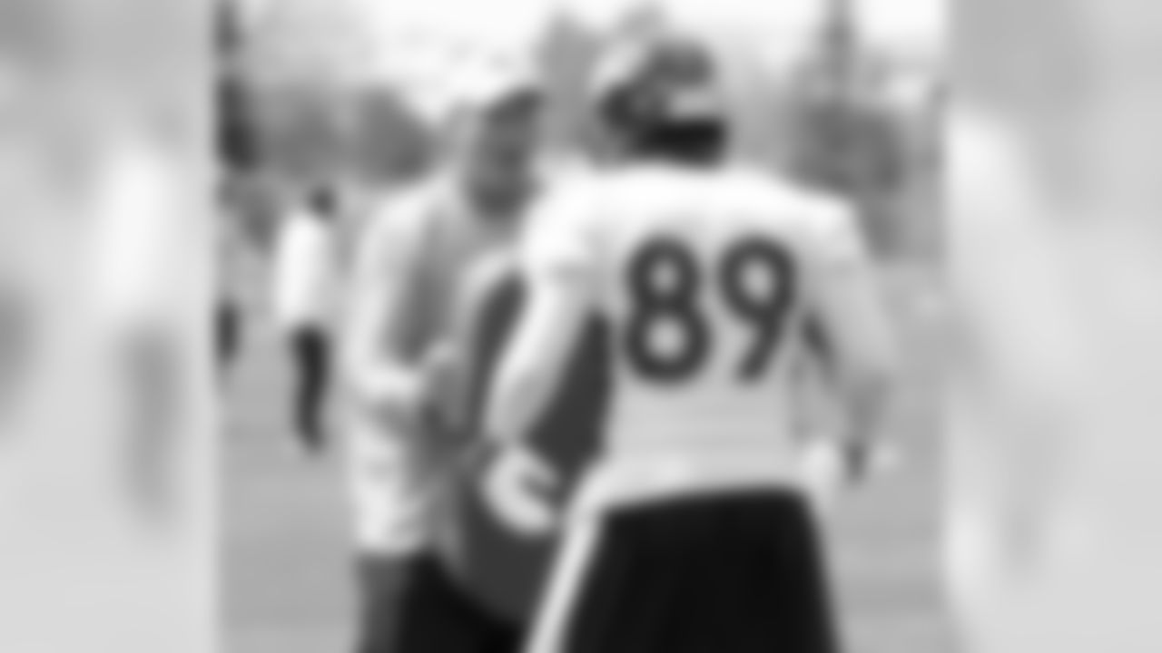Tight Ends Coach Clancy Barone and Tight End Gerell Robinson