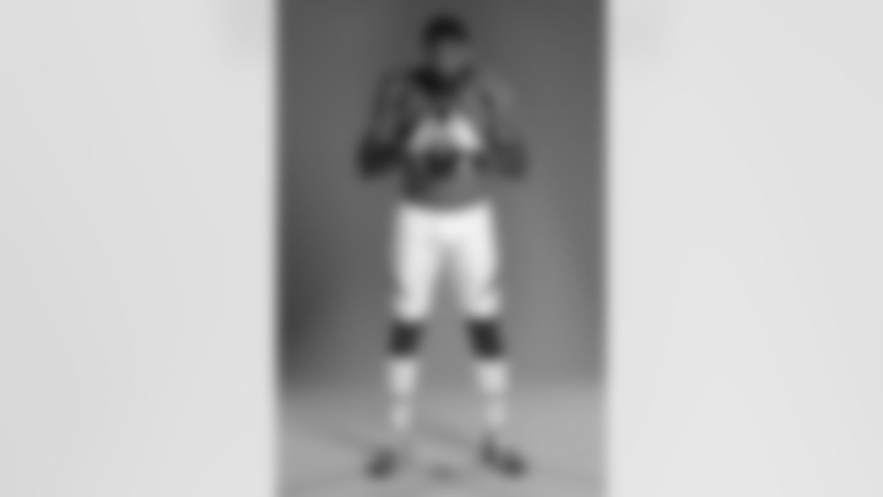 Denver Broncos wide receiver Tim Patrick (81) poses for a photo during the Denver Broncos photoshoot, Wednesday, June 8, 2022, in Denver, Colorado. (Harrison Braden/NFL)