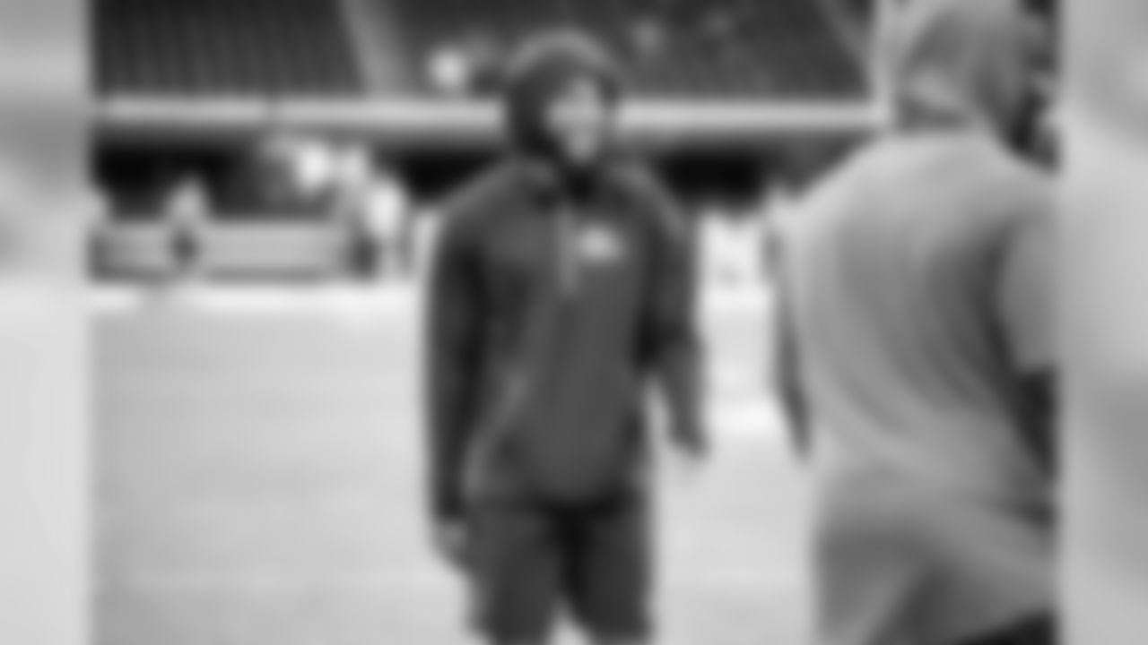 Safety J.T. Hassell (49) warms up before the Browns vs. Colts preseason game.