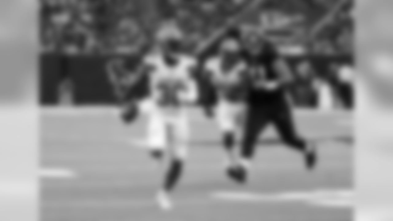 DB Jason McCourty returns an interception for a touchdown.