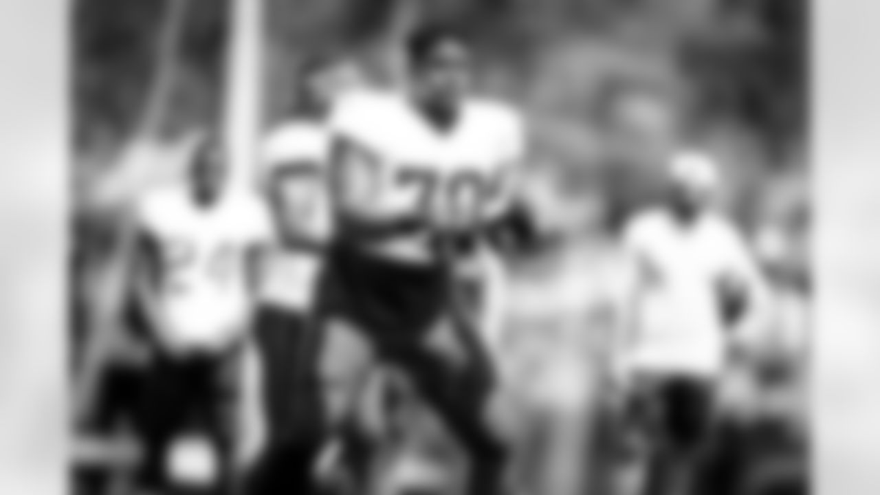 Offensive tackle Greg Senat (70) during the sixth day of training camp on August 3, 2021.