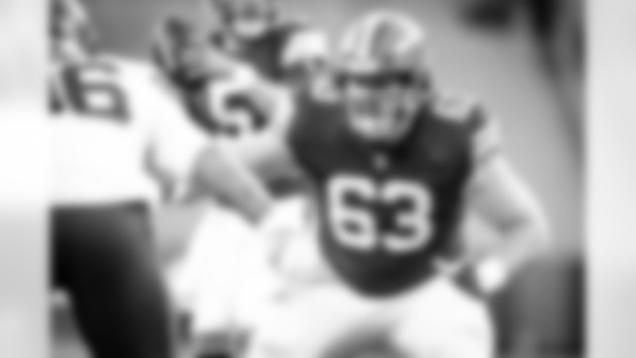 Center Evan Brown (63) during practice on September 4, 2020 at FirstEnergy Stadium.