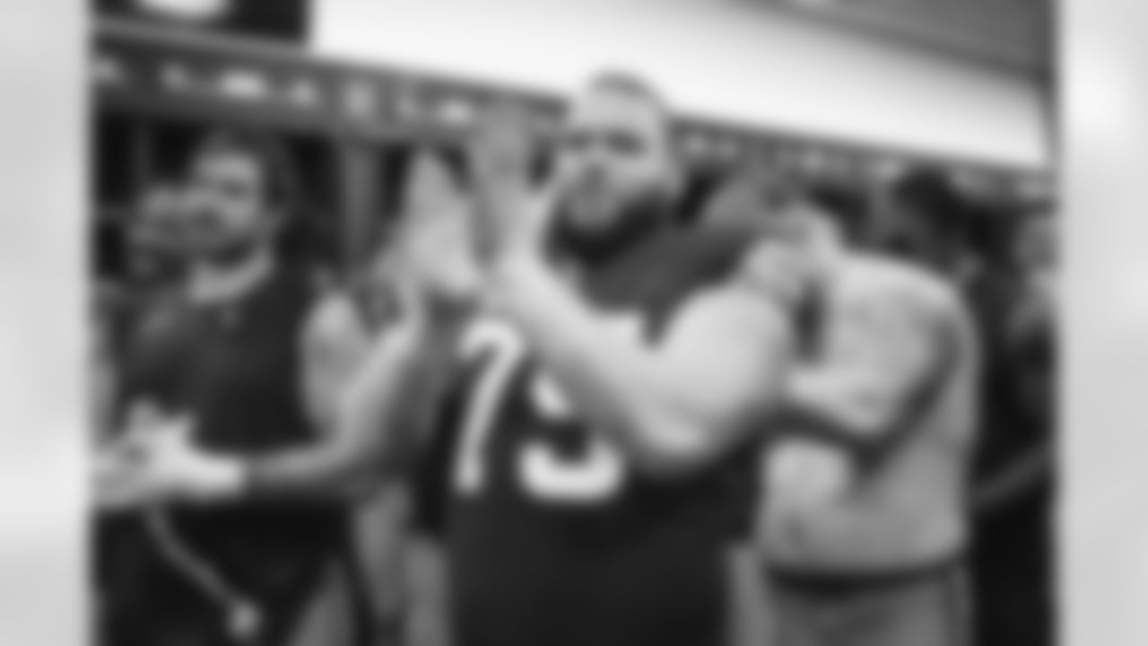 The Browns celebrate after a win over the Cincinnati Bengals on Monday Night Football on October 31, 2022 at FirstEnergy Stadium.