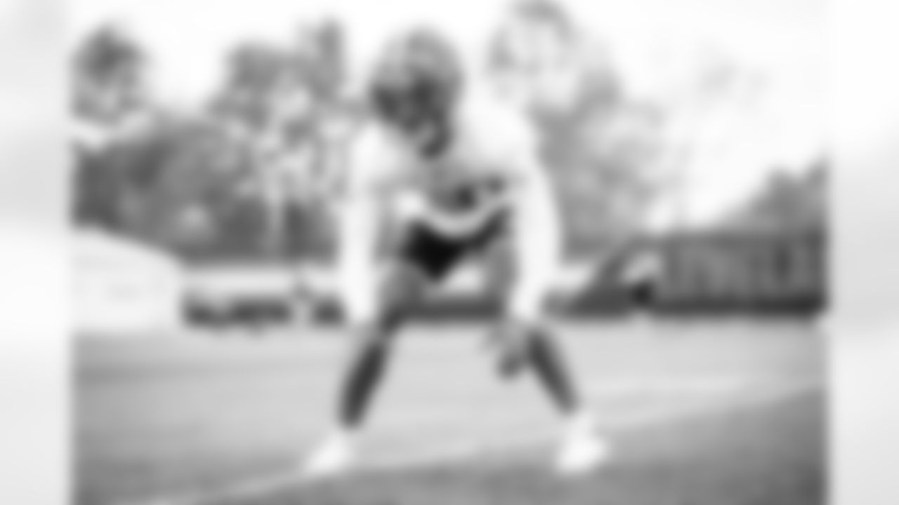 Cornerback Greg Newsome II (20) during the second day of rookie minicamp on May 15, 2021.