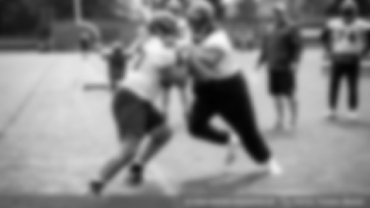 Offensive tackle Kendall Lamm (70)
