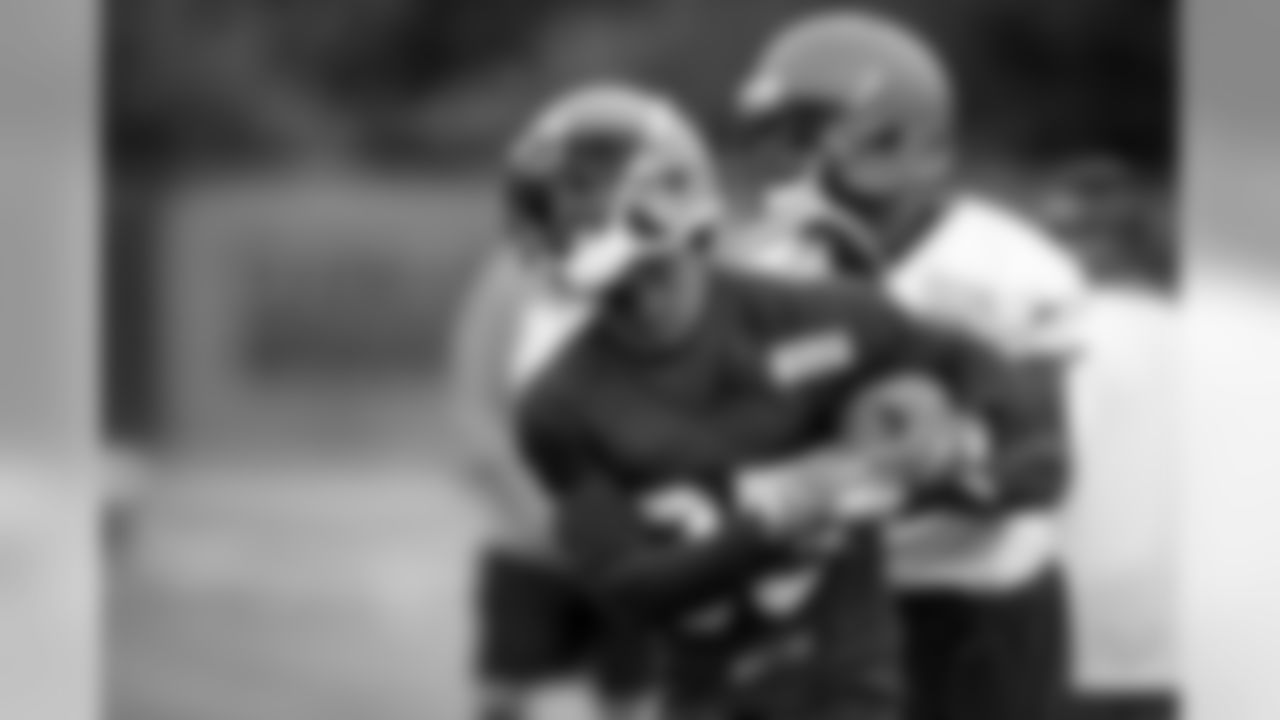 Safety Jermaine Whitehead (35) and Wide receiver Antonio Callaway (11) during the first day of minicamp on June 4, 2019.
