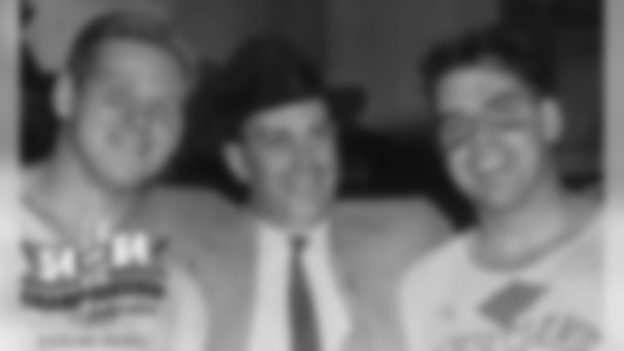 Ed Modzelewski, Paul Brown and Otto Graham in 1955.