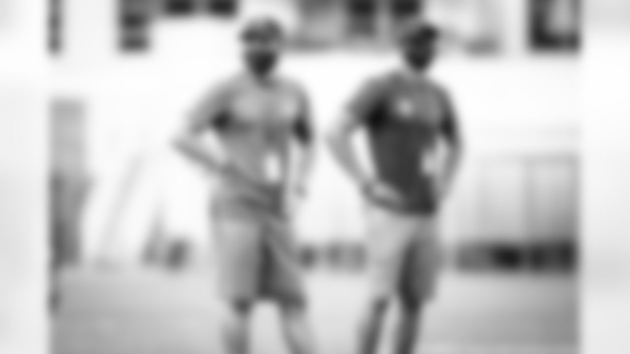 Head Coach Kevin Stefanski and General Manager Andrew Berry during practice on August 27, 2020
