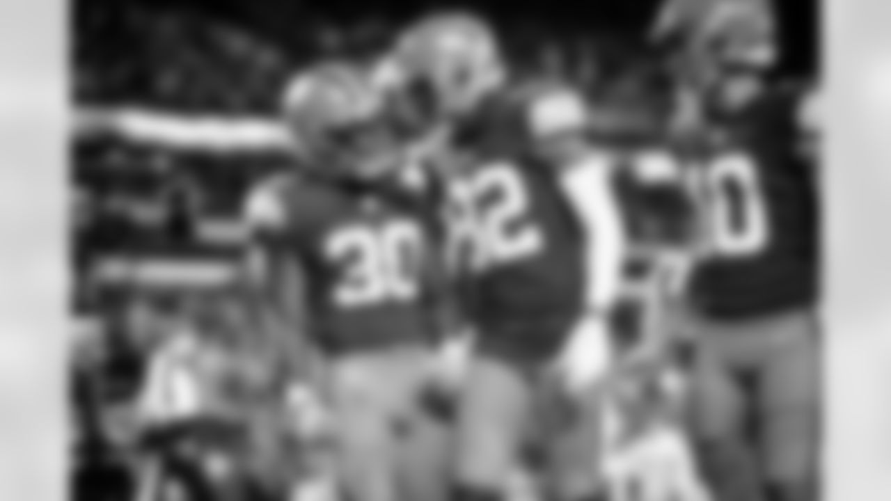 Running Back D'Ernest Johnson (30) and Wide receiver Rashard Higgins (82) during a NFL football game between the Denver Broncos and Cleveland Browns on Thursday Night Football on October 21, 2021 at FirstEnergy Stadium. The Browns won 17-14.