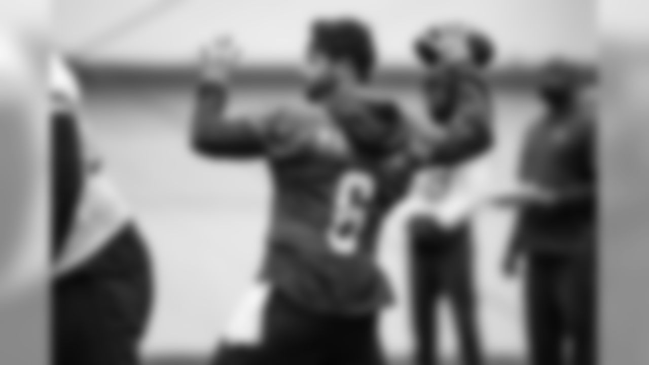 Quarterback Baker Mayfield (6) during the second day of minicamp on June 5, 2019.