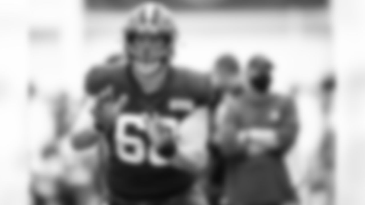 Offensive tackle Michael Dunn (68) during practice on August 28, 2020