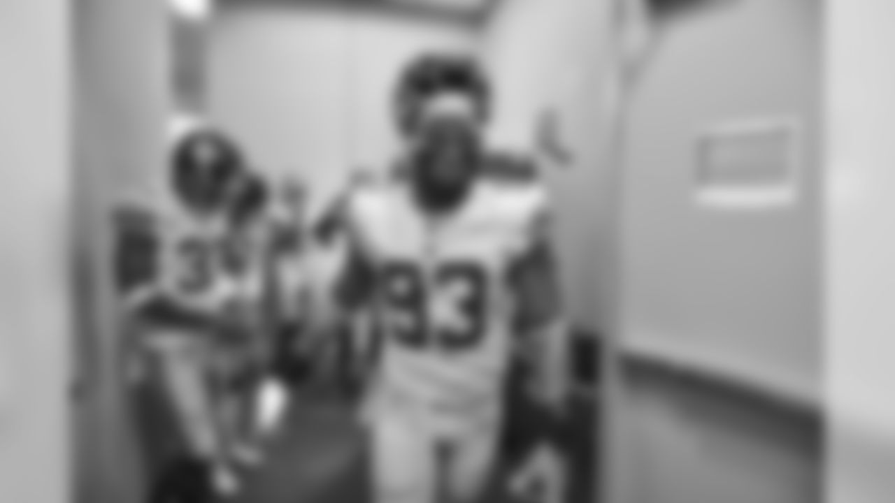New York Giants linebacker B.J. Goodson (93) leaves the locker room before a week 16 NFL football game against the Indianapolis Colts on Sunday December 23, 2018 in Indianapolis. (Evan Pinkus via AP)