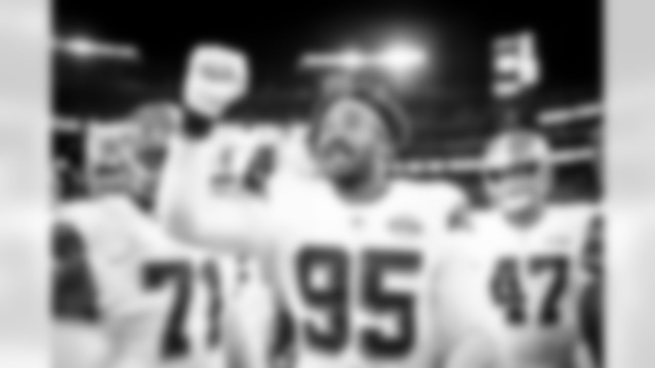 Defensive end Myles Garrett (95) before a NFL football game between the Cleveland Browns and Baltimore Ravens on Sunday Night Football on November 28, 2021 at M&T Bank Stadium. The Browns lost 10-16.
