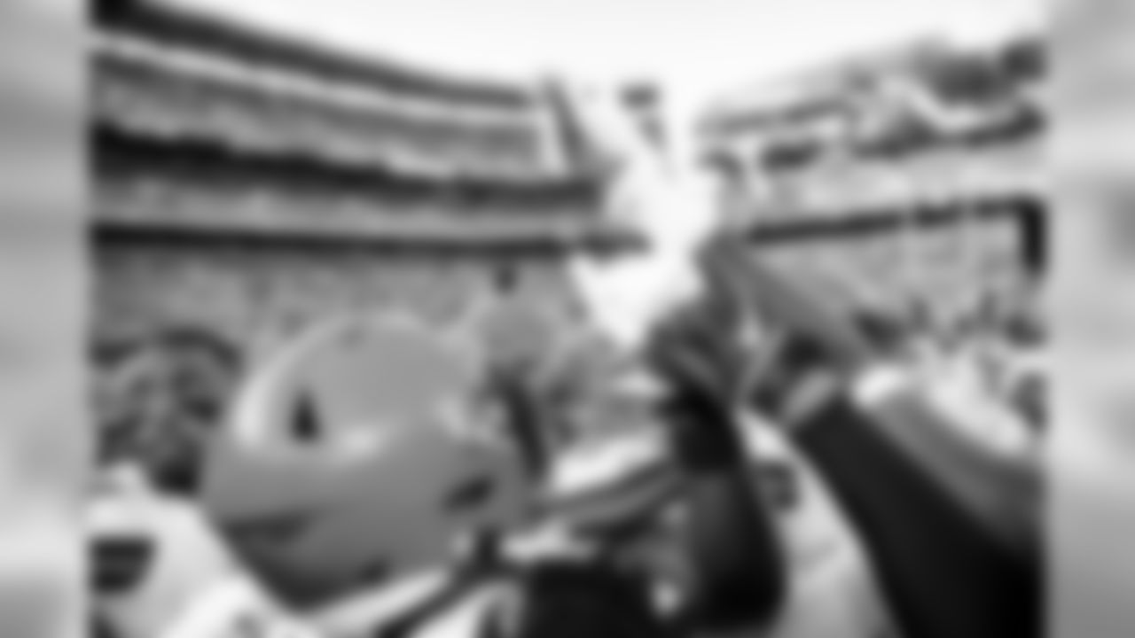 The Browns huddle before the Redskins vs. Browns preseason game.
