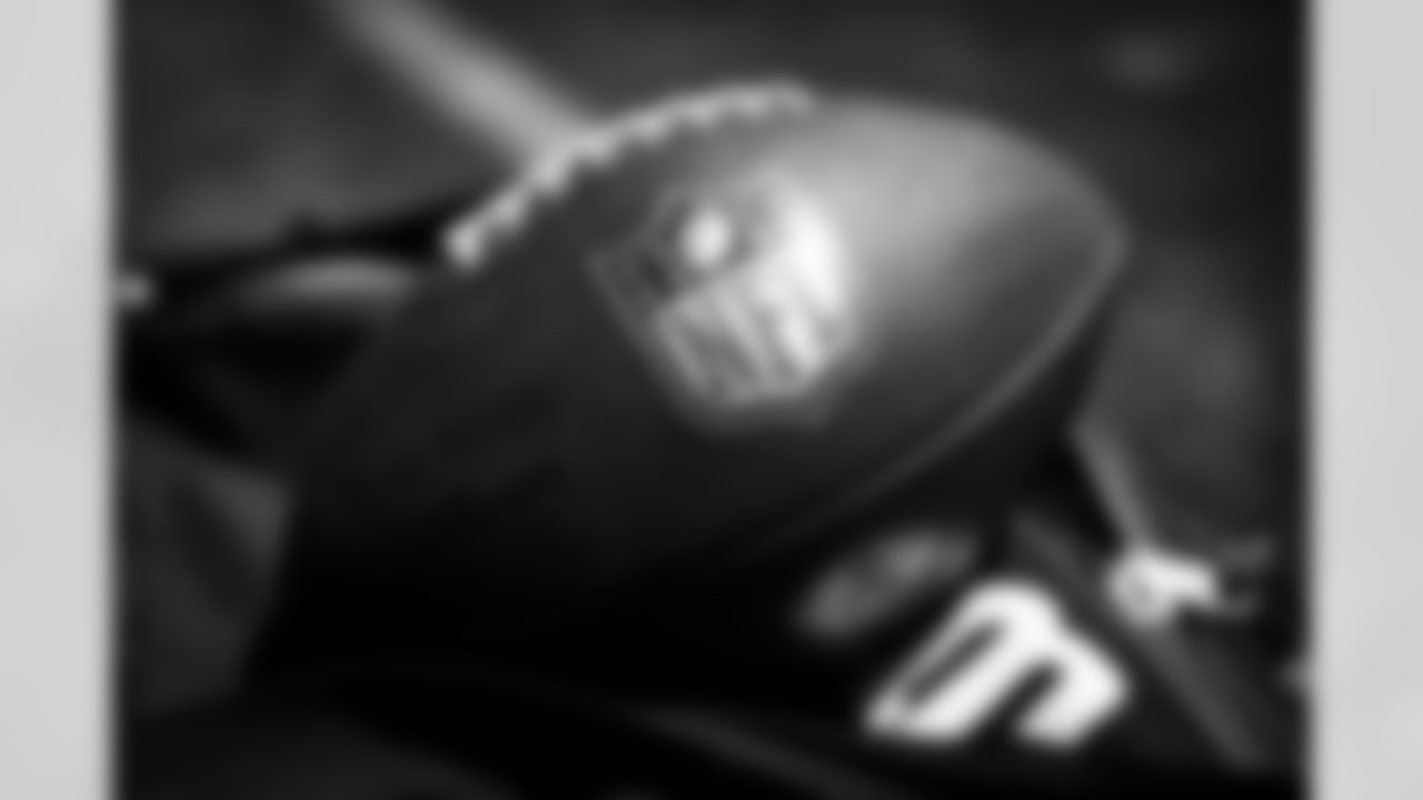 A football during the fourth day of training camp at CrossCountry Mortgage Campus on July 30, 2022.