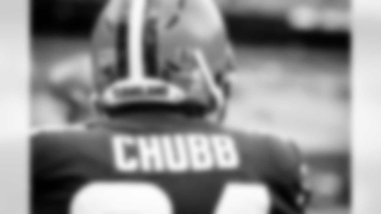 Running Back Nick Chubb (24) before a NFL football game between the Houston Texans and Cleveland Browns on November 15, 2020 at FirstEnergy Stadium. The Browns won 10-7.