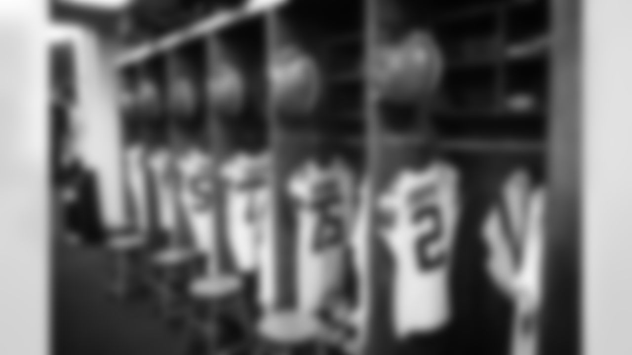 The locker room before a preseason NFL football game between the Cleveland Browns and Kansas City Chiefs on August 26, 2023 at GEHA Field at Arrowhead Stadium. The Browns lost 32-33.