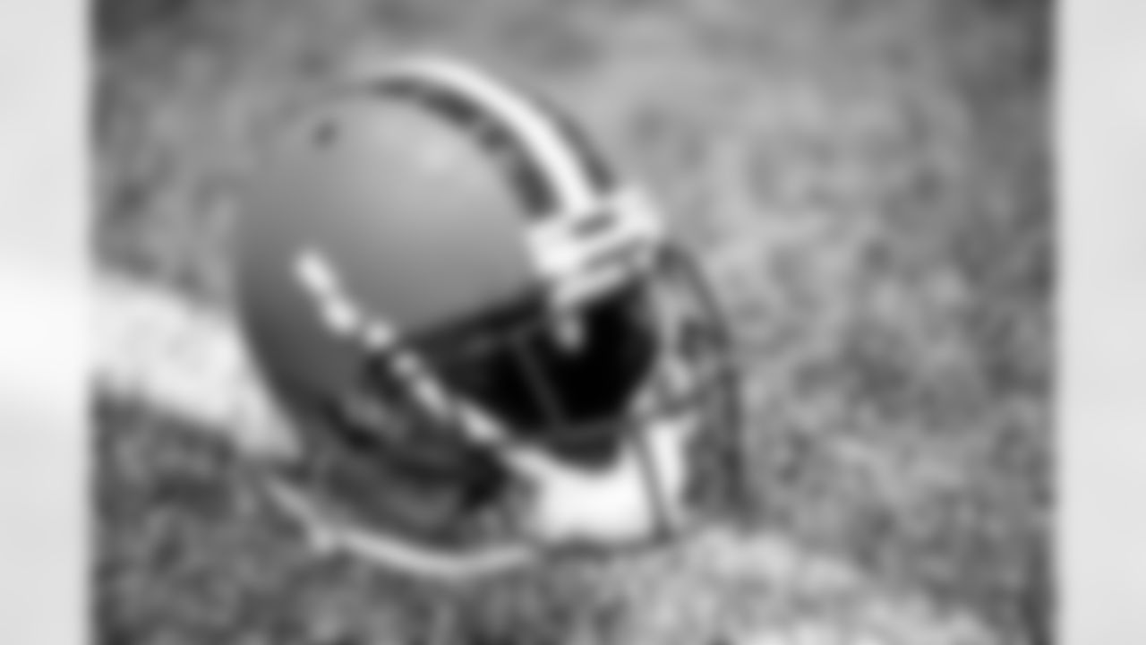 A helmet during practice on September 7, 2020